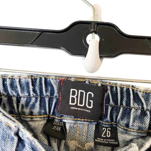 BDG Urban Outfitters Jean Women 26 Skate Cargo Blue Denim Elastic High Rise - Picture 5 of 6